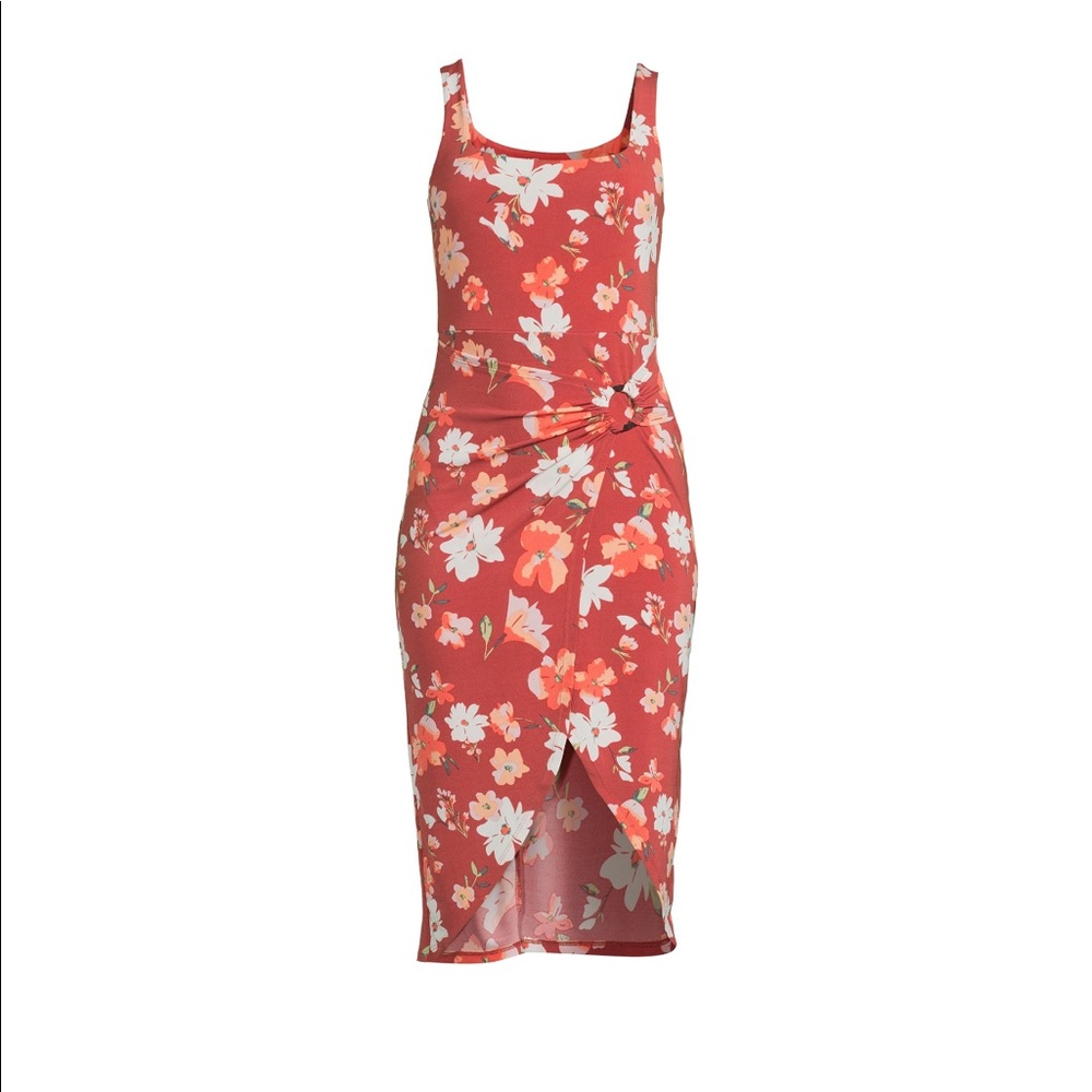 No Boundaries Juniors Sleeveless Midi Wrap Dress